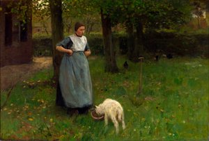 Frau aus Laren mit Lamm