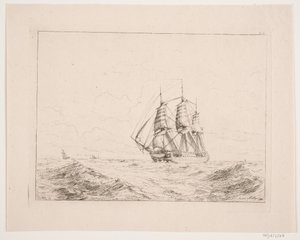 Ein Linienschiff von Anton Melbye