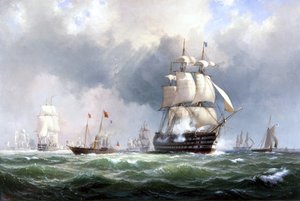 Die Baltische Flotte verlässt Spithead, 15. März 1854 von Anton Melbye