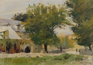 Gasthaus in Salona an der Straße nach Glisse von Anton Nowak