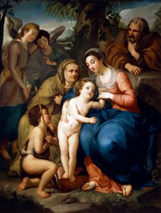 Die Heilige Familie mit der Heiligen Elisabeth, Johannes dem Täufer und zwei Engeln, von Anton Raphael Mengs von Anton Raphael Mengs