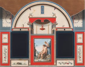 Wandgemälde eines römischen Hauses auf dem Gelände der Villa Negroni in Rom, Venus und der verwundete Adonis von Anton Raphael Mengs