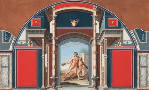 Wandgemälde eines römischen Hauses auf dem Gelände der Villa Negroni in Rom, Trunkener Herkules von Anton von Maron