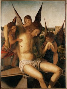 Pieta mit drei Engeln, um 1475
