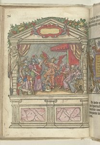 Szene mit allegorischer Darstellung am Grote Markt, 1578 von Antoni van Leest