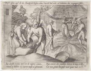 Dreschen des Getreides von Antonie Wierix (II) (possibly)