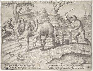 Pflügen des Landes von Antonie Wierix (II) (possibly)