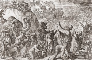 Das Rote Meer ertränkt die Armee des Pharaos von Antonio (after) Tempesta