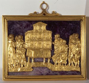 Bernardo Buontalenti (1531-1608) präsentiert ein Modell der Fassade der Kathedrale Santa Maria del Fiore, ca. 1587 von Antonio (fl.1578 1624) Giambologna (1529 1608) and Susini