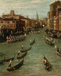 Die historische Regatta: Gondeln auf dem Canal Grande von Antonio (studio of) Canaletto