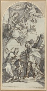 Die Madonna und das Kind in Herrlichkeit mit den Heiligen Gregor dem Großen und Andreas von Antonio Balestra