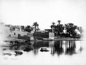 Luxor vom Nilboot aus gesehen von Antonio Beato