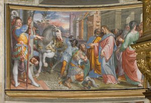 Apsis, Antonio Campi, Begegnung von Jesus mit dem Zenturio Cornelio 1582-84