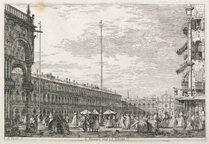 Ansichten: Der Palast des Prokurators und die Kirche St. Géminien, Venedig von Antonio Canaletto