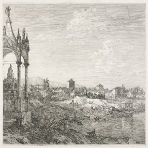 Ansichten: Das Grab eines Bischofs, 1735-1746 von Giovanni Antonio Canal