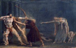 Herkules schießt Pfeile auf seine Kinder von Antonio Canova