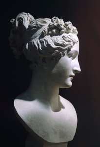 Paolina Borghese als Venus Victrix, von Antonio Canova (1757-1822), weißer Marmor von Antonio Canova