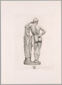 Paris lehnt an Baumstumpf, Rückansicht, aus Oeuvre de Canova