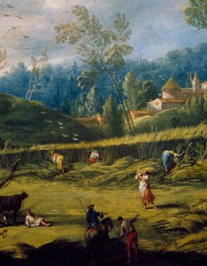 Die Ernte, Detail aus Der Sommer, von Antonio Diziani (1737-1797)