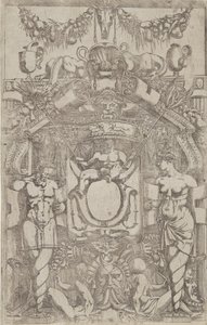 Ornament mit einem kleinen leeren Oval, 1540-45