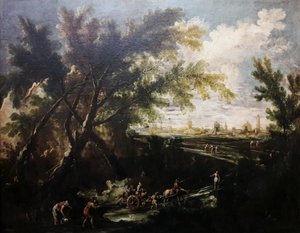Landschaft mit einem Wasserträger