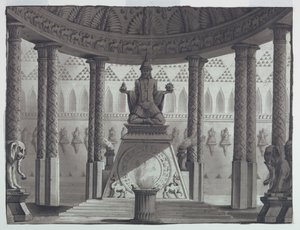 Bühnenbild, orientalischer Tempel von Antonio Giuseppe Basoli