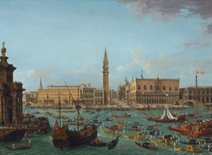 Prozession von Gondeln im Bacino di San Marco, Venedig von Antonio Joli