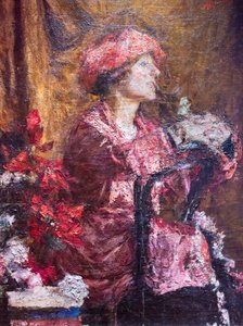 Enrica in Lila von Antonio Mancini