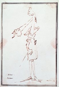 Porträt von Filippo Balatri (1676-1756), italienischer Kastrat. Karikatur von Anton Maria Zanetti (1679-1767). 18. Jahrhundert Private Sammlung von Antonio Maria Zanetti