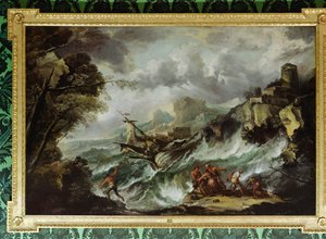 Meereslandschaft mit Schiffswrack, ca. 1700-07