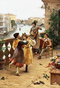 Auf einem venezianischen Balkon von Antonio Ermolao Paoletti
