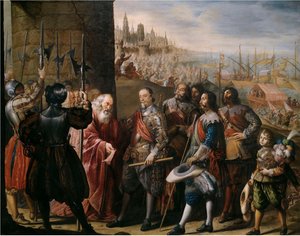 Die Entlastung von Genua durch den 2. Marquis von Santa Cruz, 1634-1635 von Antonio Pereda y Salgado de