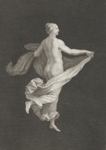 Eine teilweise nackte Bacchantin von hinten gesehen, nach rechts gewandt und ein ovales D... haltend, ca. 1795-ca. 1820