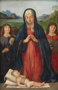 Das Christkind wird von Maria verehrt