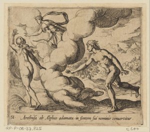 Arethusa wird von Alpheus verfolgt von Antonio Tempesta