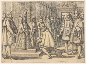 Boten des Philipp von Spanien vor Margarete von Österreich von Antonio Tempesta
