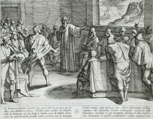 Konferenz über die Maßnahmen bei Annäherung der neuen römischen Truppen über die Alpen von Antonio Tempesta