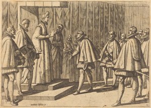 Italienischer Prinz vor Margarete von Österreich von Antonio Tempesta