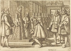 Philipp von Spanien vor Margarete von Österreich von Antonio Tempesta