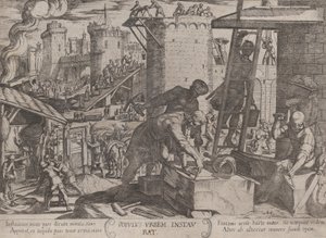 Tafel 24: Die Israeliten bauen die Mauern Jerusalems wieder auf, aus 