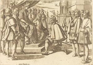 Spanischer Herzog vor Margarete von Österreich