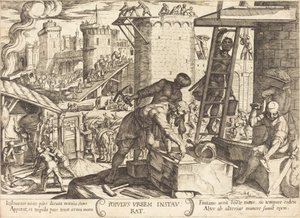 Die Israeliten bauen die Mauern Jerusalems wieder auf von Antonio Tempesta