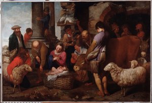 Die Anbetung der Könige. Gemälde von Antonio Travi (1608-1665) 17. Jahrhundert Genua Musei di Strada Nuova (ehemals Palazzo Bianco) von Antonio Travi