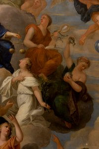 Frieden, Klugheit und Mäßigung (Detail aus dem Zeichensaal der Königin) von Antonio Verrio