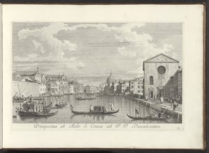 Ansicht des Canal Grande, der Santa Maria di Nazareth und der San Simeone Piccolo in Venedig