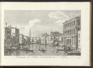 Ansicht des Canal Grande und des Turms von San Vitale in Venedig