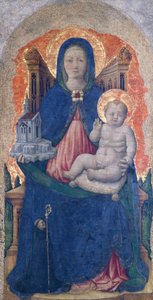 Madonna mit Kind, Detail des Praglia-Altarbildes, von Antonio Vivarini von Antonio Vivarini