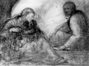 Die Madonna und das Kind und der heilige Josef