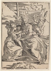 Die Heilige Familie mit zwei Heiligen