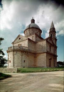 Ansicht der Kirche San Biagio, erbaut von Architekt Antonio da Sangallo dem Älteren (1453-1534) 1518-1545 Montepulciano, Toskana, Italien von Antonio da the elder Sangallo